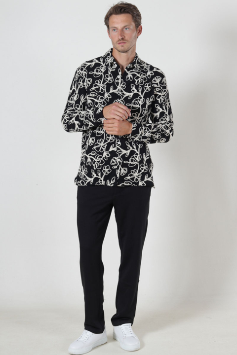 ONLY & SONS Sandoro Regular Fit Rope Shirt Jet Black