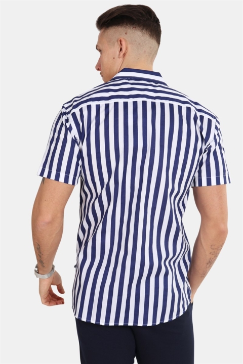 Kronstadt Cuba S/S Gr.78 Koszule White/Dark Blue