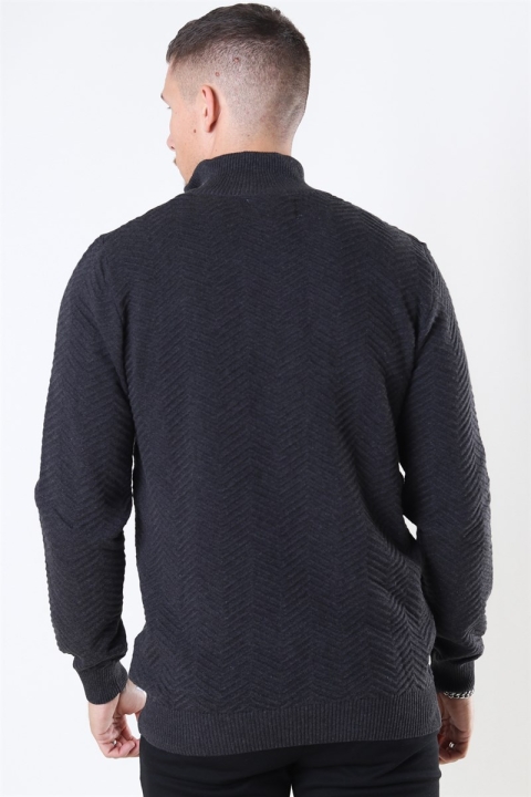 Kronstadt Carlo Half Zip Dzianina Charcoal