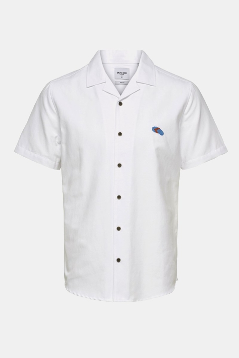 Only & Sons Travis SS Reverse Thin Oxford Koszule White