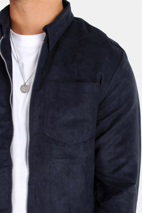 Kronstadt Johan Zip Suede Koszule Navy