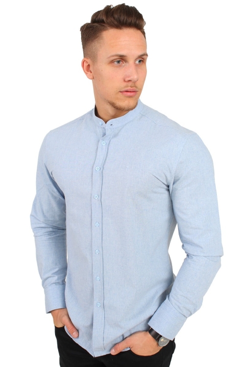 Clean Cut Rooney Flannel Henley Koszule Light Blue