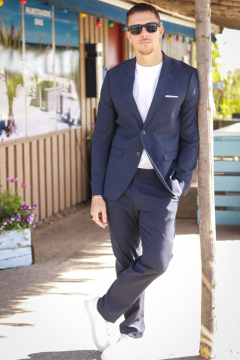 Jack & Jones Riviera Linen Blazer Dark Navy