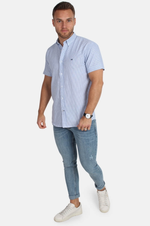Kronstadt Johan Oxford Stripe S/S Koszule Navy