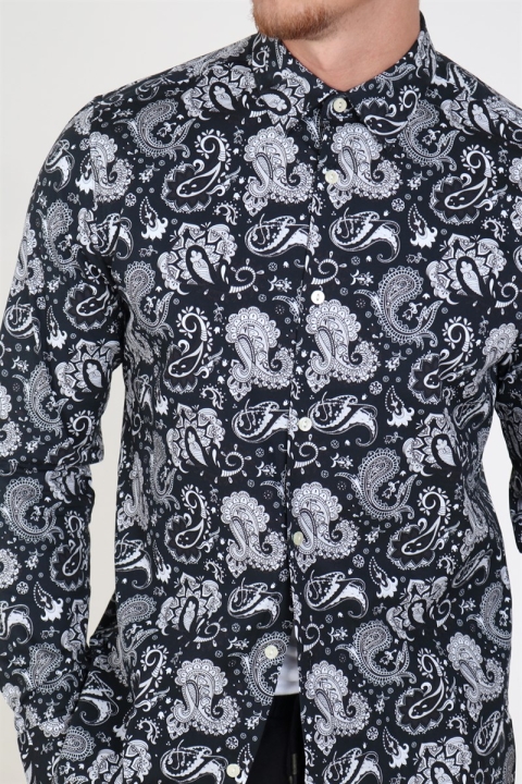 Only & Sons Frederik L/S Paisley Stretch Koszule Black