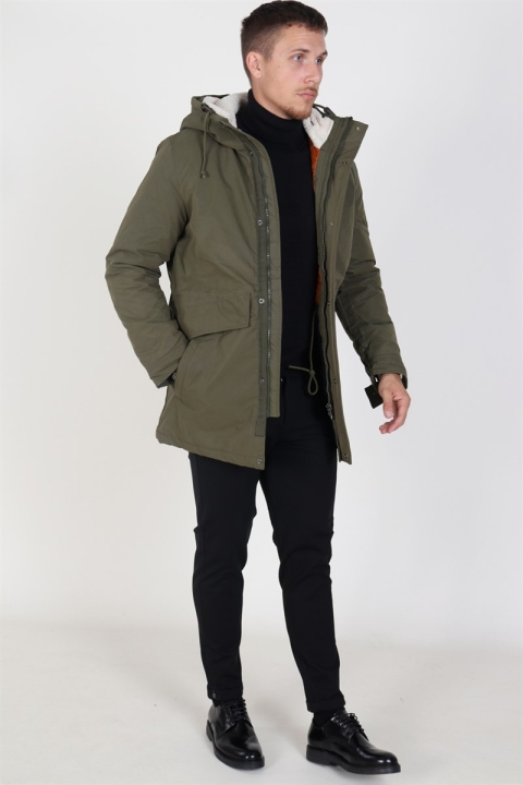 Jack & Jones Wetford Parka Kurtki Olive Night