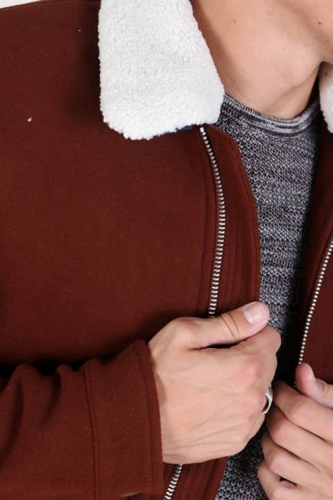 Jack & Jones Magnus Uld Bomber Kurtki Cappuccino