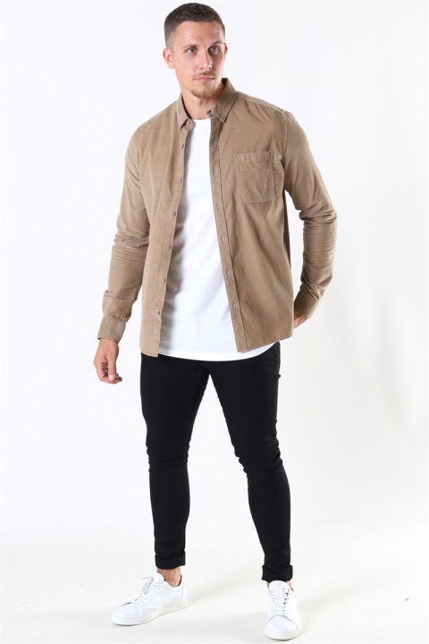 Solid Juan LS Corduroy Koszule Sand