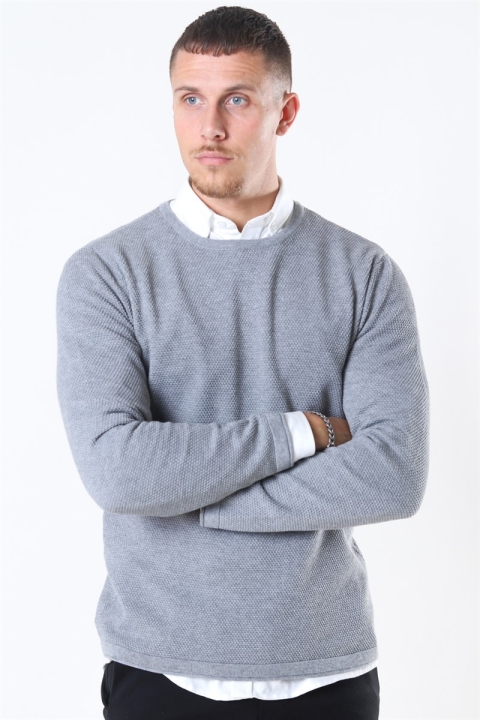 Only & Sons Panter Life Crew Dzianina Medium Grey Melange