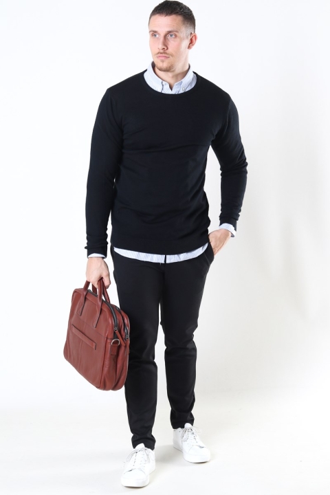 Clean Cut Copenhagen Merino Wool Crew Dzianina Black