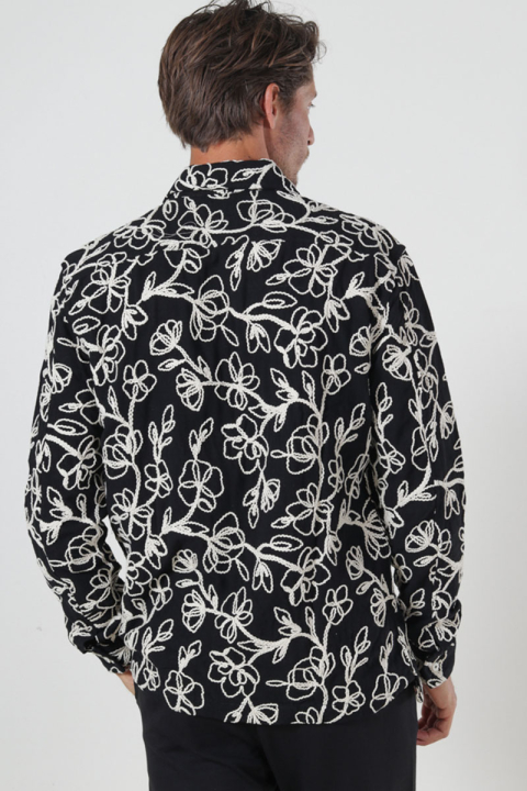 ONLY & SONS Sandoro Regular Fit Rope Shirt Jet Black