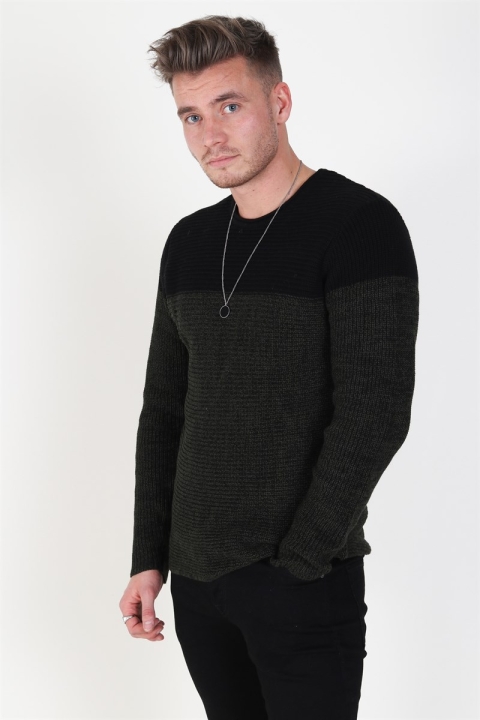 Only & Sons Sato 5 Colorblock Crew Neck Dzianina Rosin