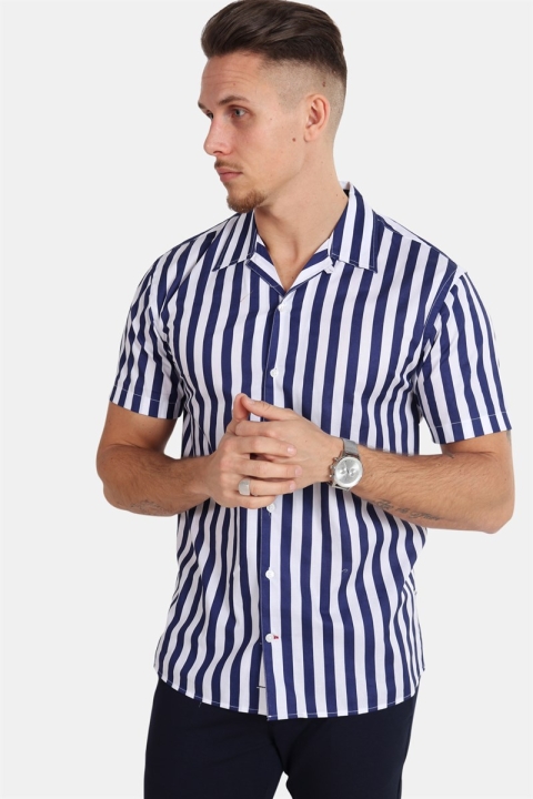 Kronstadt Cuba S/S Gr.78 Koszule White/Dark Blue