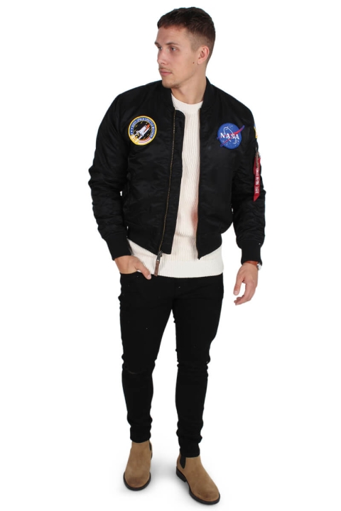 Alpha Industries MA-1 VF NASA Bomber Kurtki Black