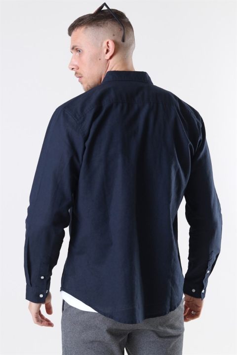 Clean Cut Copenhagen Cotton Linen Koszule Navy