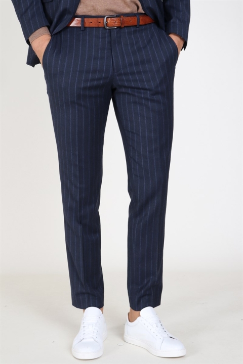 Selected Slim Aden Stripe Spodnie Grey/Blue