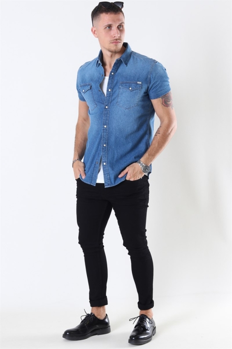 Jack & Jones Sheridan Koszule S/S Medium Blue Denim