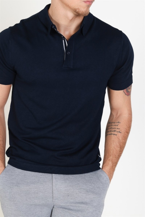 Tailored & Originals Mont Polo SS Dzianina Insignia Blue 