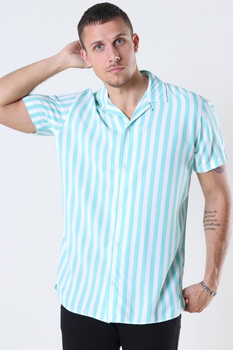 Jack and Jones Tyler Koszule SS ORG Aqua Sky