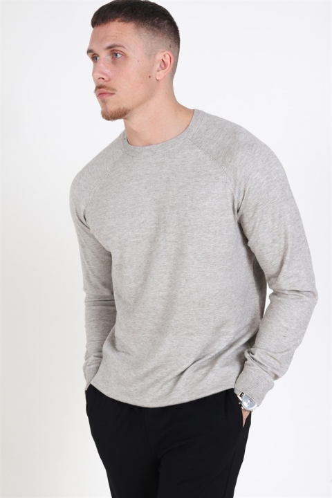 Only & Sons Mikkel Soft Crew Raglan Dzianina Light Grey Melange