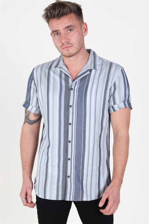 Jack & Jones Robert Stripe Koszule S/S Navy Blazer