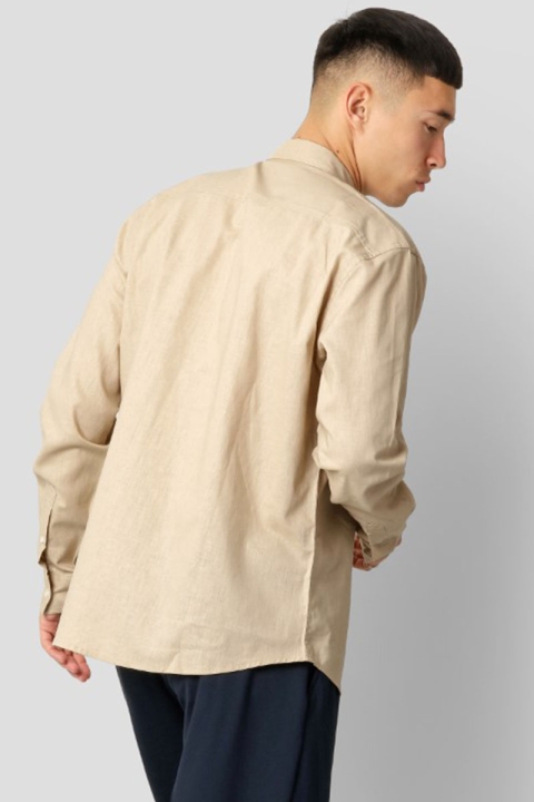 Clean Cut Copenhagen Cotton Linen Koszule Khaki
