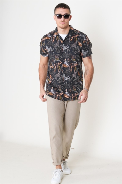 Only & Sons Gabrial S/S Animal Viscose Koszule Black/Zoo Print