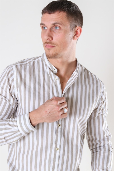 Only & Sons Matthew LS Stripe Manderine Koszule Chinchilla
