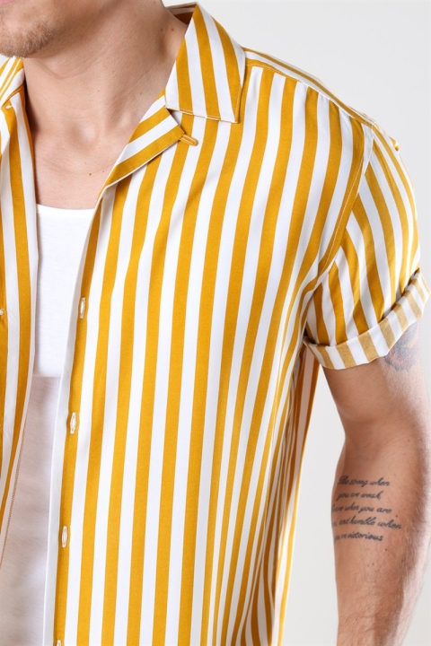 Only & Sons Wayne Striped Viscose Koszule Golden Spice