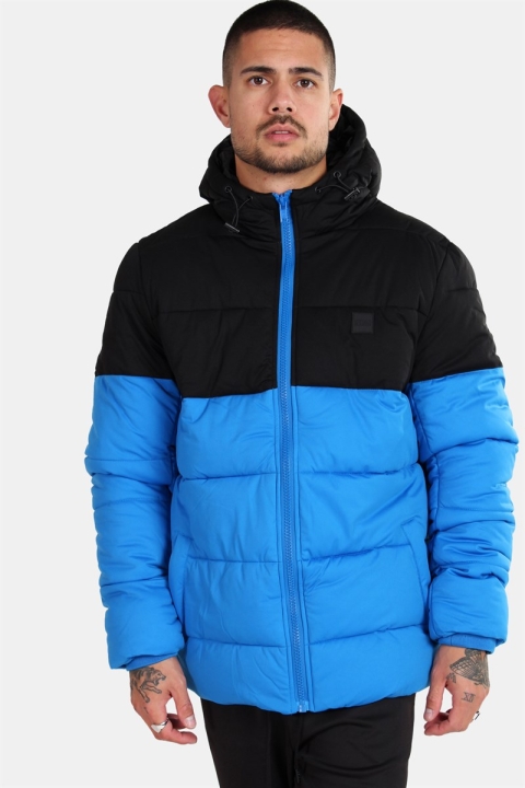 Urban Classics TB2425 Hooded 2-Tone Puffer Kurtki Bright Blue/Black