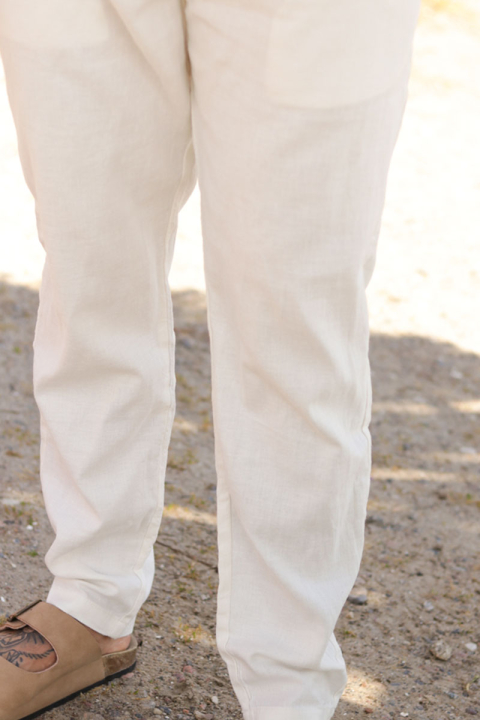 Selected Brody Linen Pants Cloud Dancer