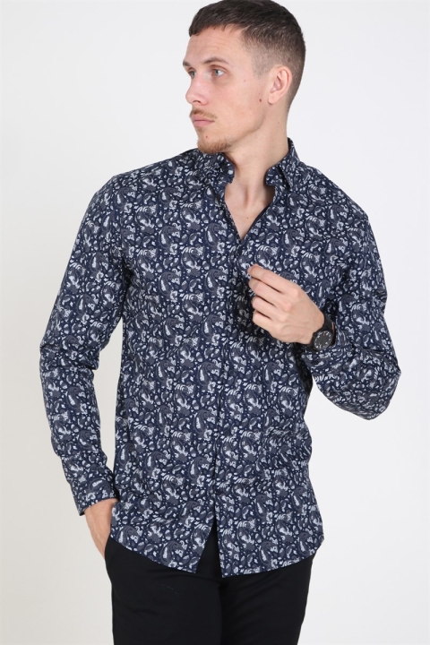 Jack & Jones Focus Paisley Koszule Navy Blazer