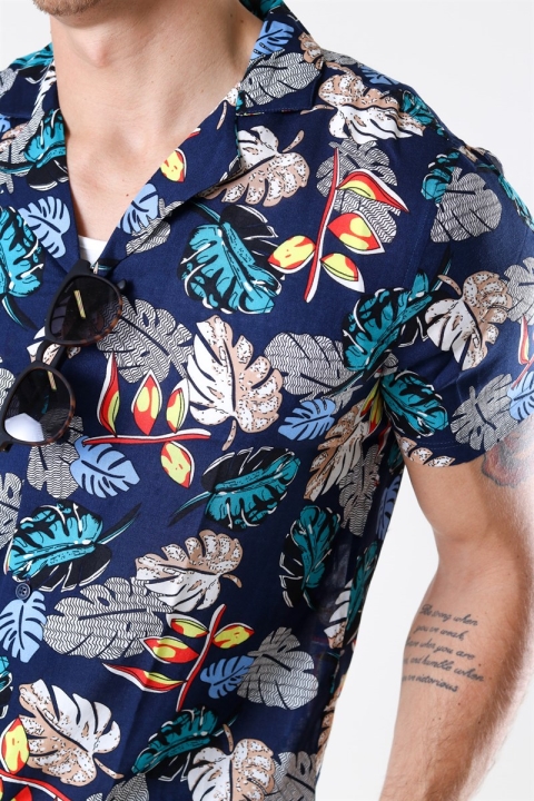 Solid Brando S/S Cuba Tropic Koszule Insignia Blue