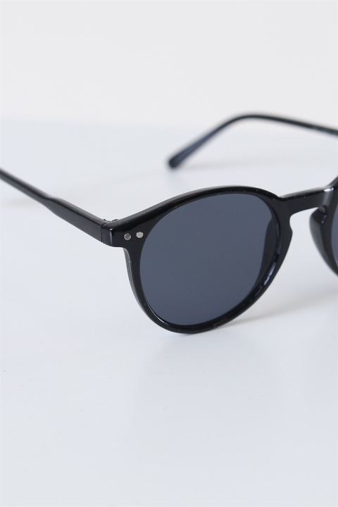 Fashion 1381 Panto Black okulary słoneczne Grey Lens