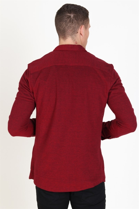 Only & Sons Cuton LS Knitted Melange Koszule Barbados Cherry