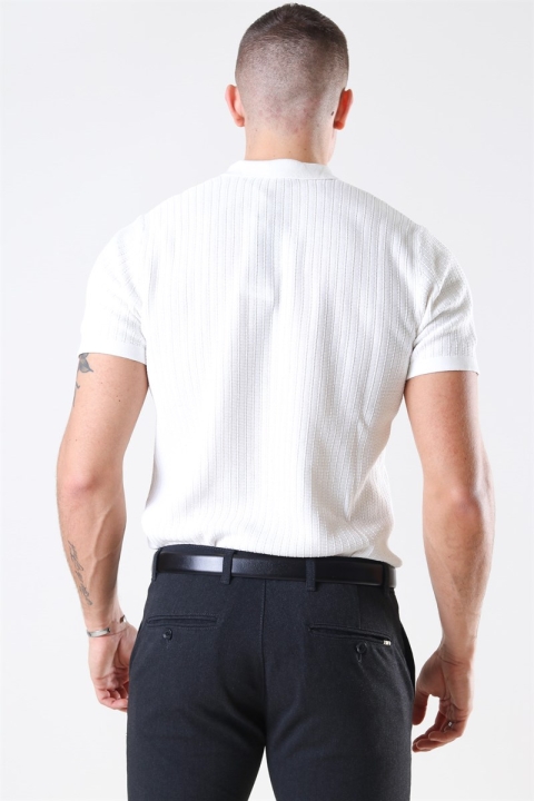 Jack & Jones Blabristol Dzianina SS Polo Blanc de Blanc