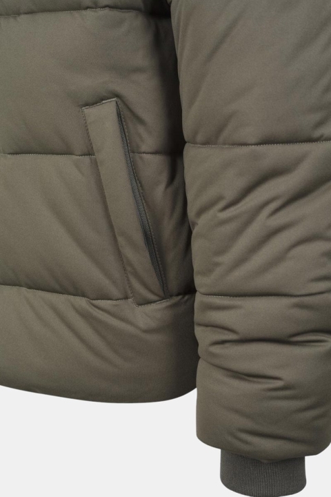 Urban Classics Hooded 2-Tone Puffer Kurtki Dark Olive/Black