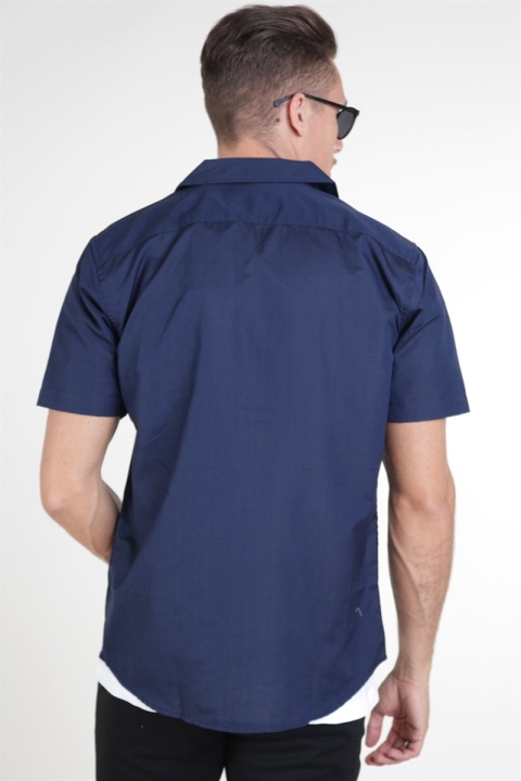 Only & Sons Travis SS Reverse Thin Oxford Koszule Dress Blues
