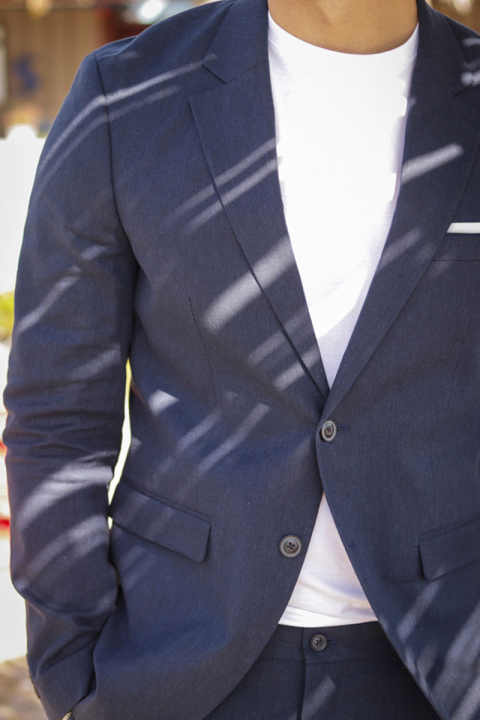 Jack & Jones Riviera Linen Blazer Dark Navy
