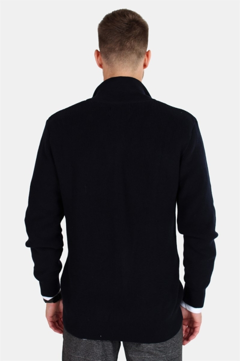 Clean Cut Osin Zip Cardigan Dzianina Navy