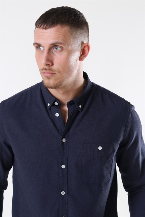 Kronstadt Johan Linen Koszule Navy
