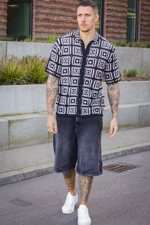 ONLY & SONS Bart Relax SS Knit Shirt Black