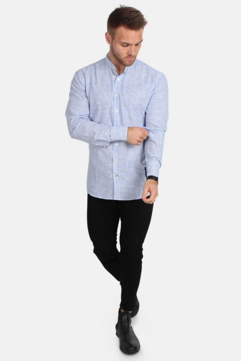 Kronstadt Dean Henley Stripe Koszule Blue