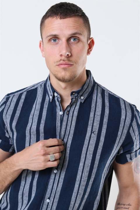 Clean Cut Sälen 146 SS Koszule Navy/Grey
