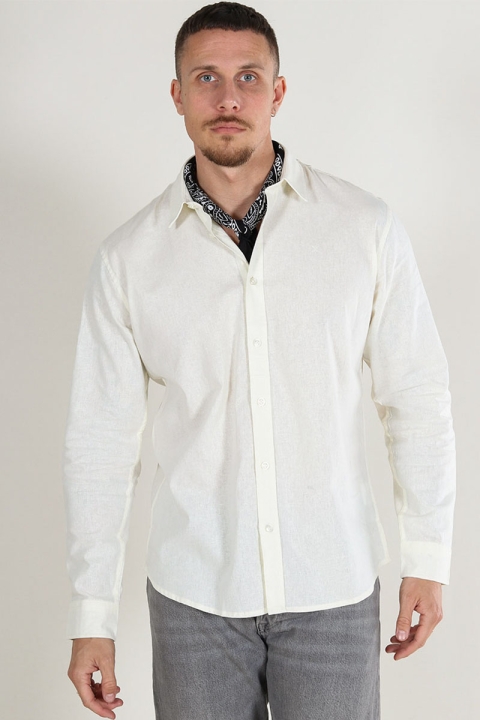 Clean Cut Copenhagen Cotton Linen Koszule Ecru