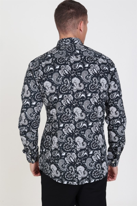 Only & Sons Frederik L/S Paisley Stretch Koszule Black