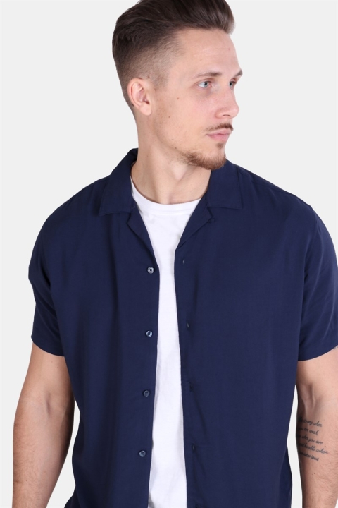 Jack & Jones Randy Resort Koszule S/S Solid Navy Blazer