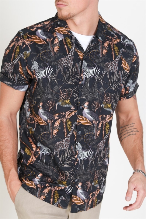 Only & Sons Gabrial S/S Animal Viscose Koszule Black/Zoo Print
