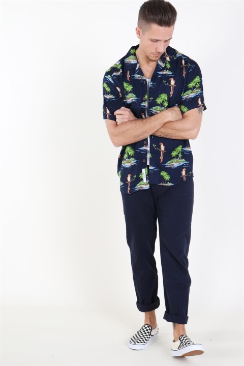 Only & Sons Sid SS Reg AOP Viscose Koszule Re Dark Navy
