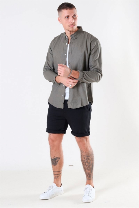 Clean Cut Copenhagen Cotton Linen Koszule Dusty Green